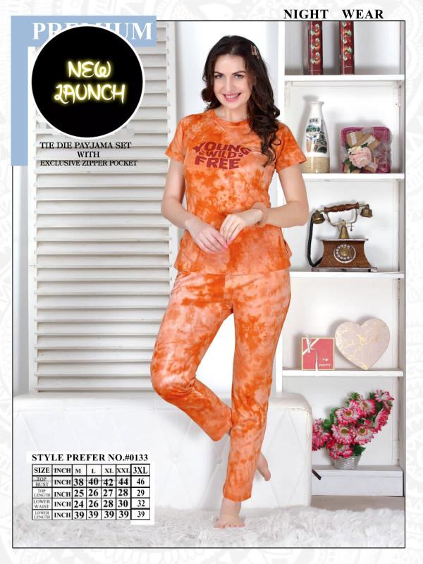 Summer Special Vol A 0133 Printed Hosiery Cotton Night Suit